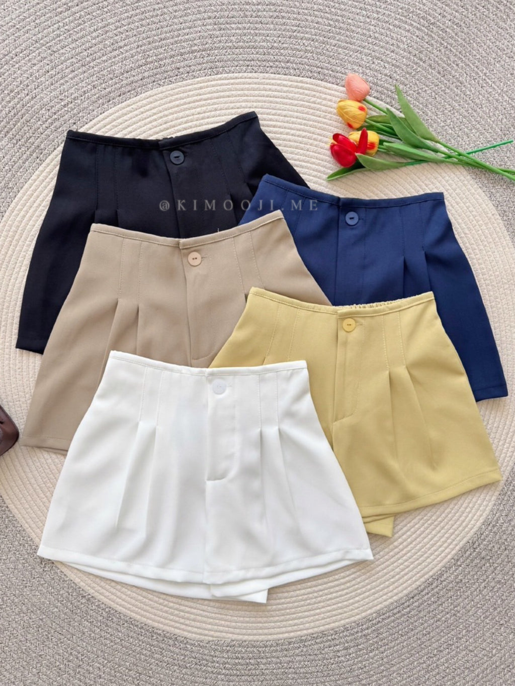 【T962】A-Line Pleated Suit Shorts A字西装显瘦高腰百搭休闲裤 TALENT