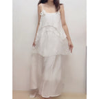 【T1106】🕊️ Premium French White Lace Maxi Dress 仙女裙 🤍