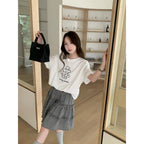 【T-1146】韩系减龄小狗 Oversize T恤 Women Cute Puppy Embroidery Loose Tee 显瘦百搭短袖 T-Shirt 爽滑棉 MD8078
