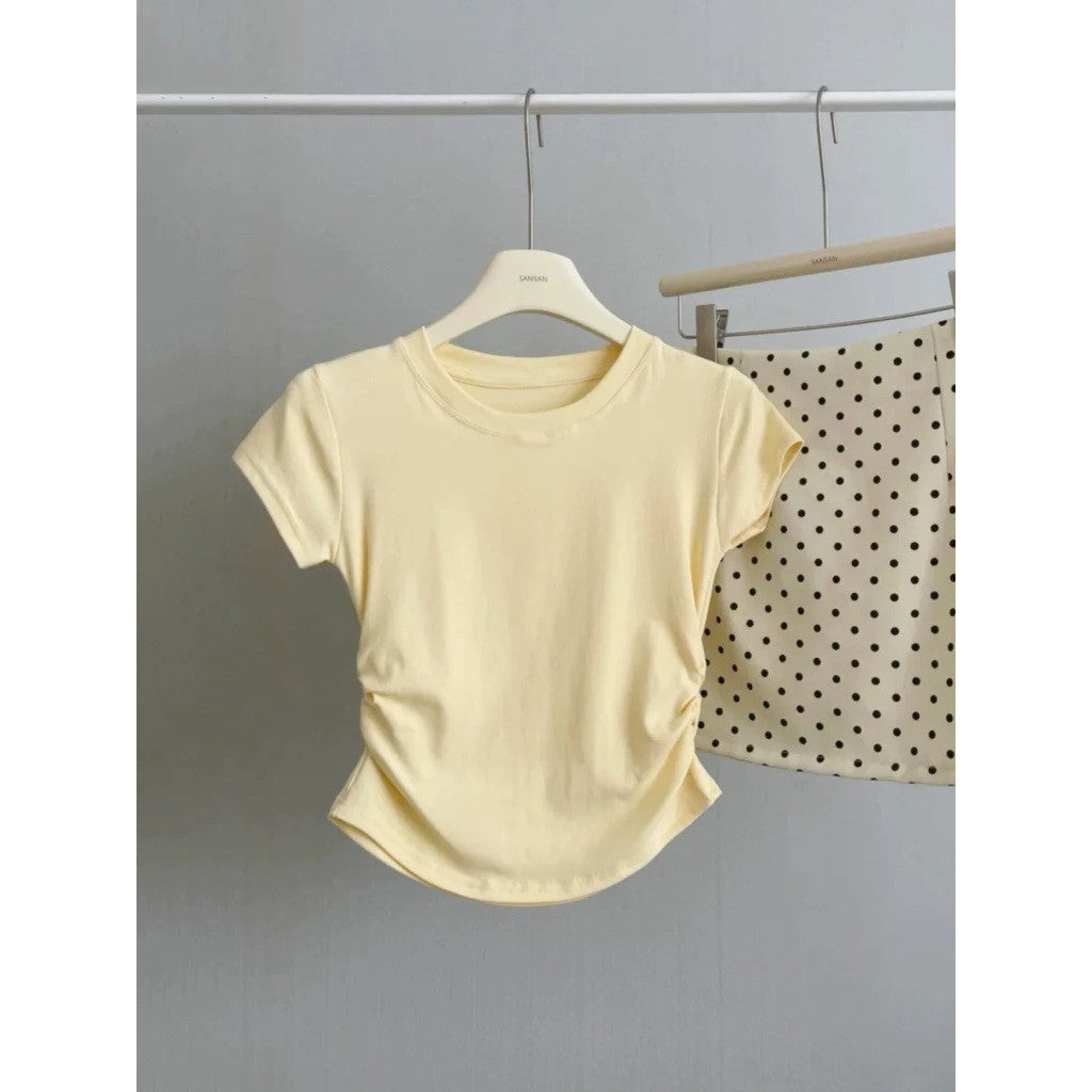 【T-1188】韩系显瘦修身Baby Tee 短袖T恤 百搭基础款