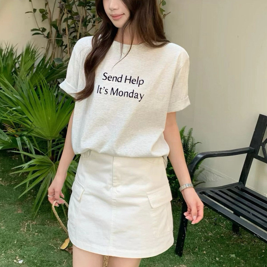 【T-1204】上班族必备Tee~ Funny Cotton Oversize Tee