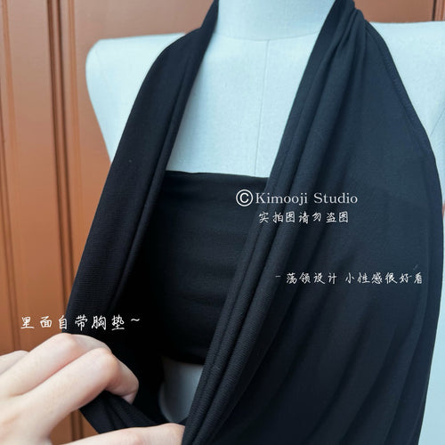 【BT136】“背影杀手”🔥辣妹性感露背挂脖纯欲荡领背心