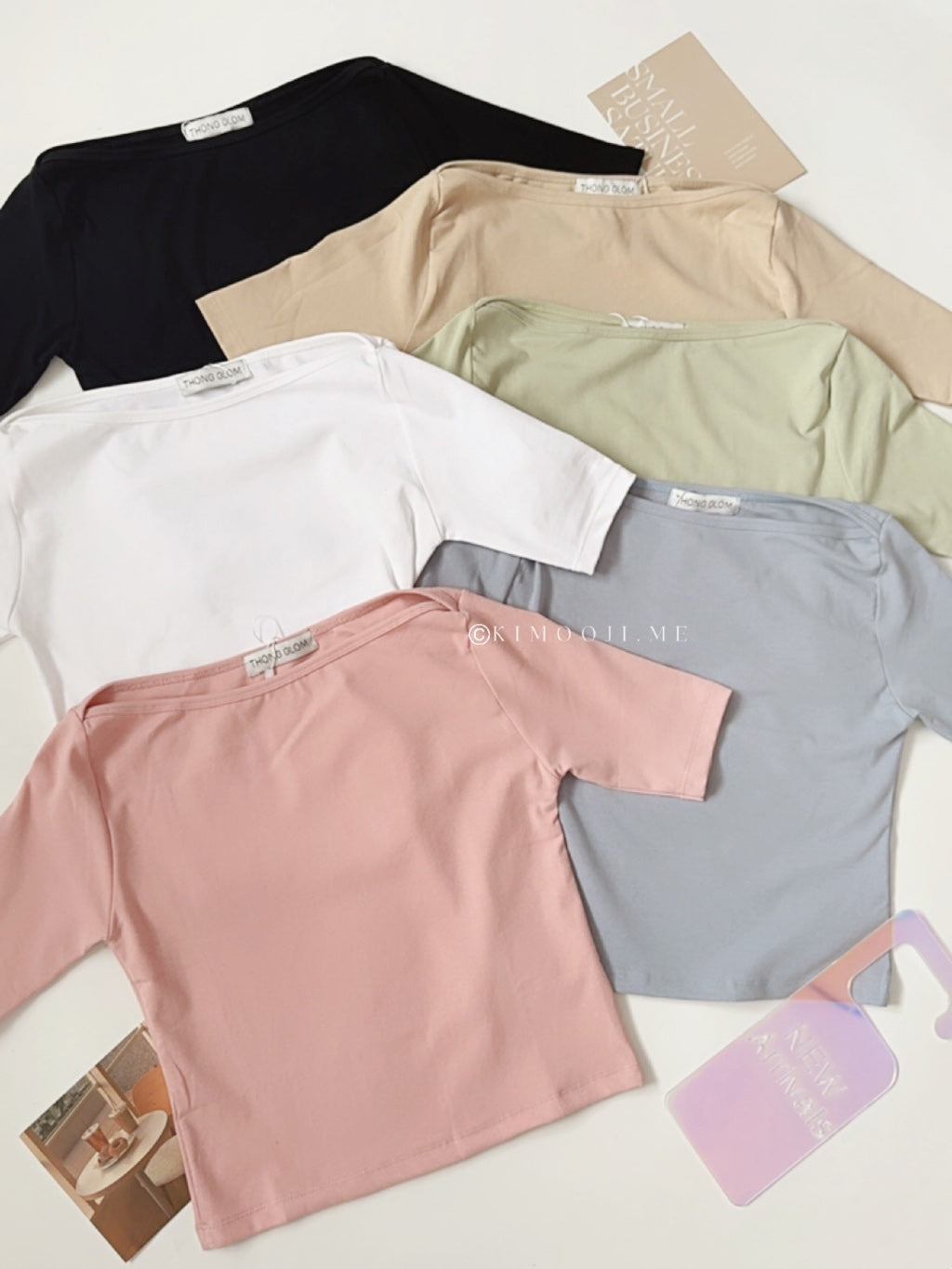 【T910】百搭五分袖棉上衣女 T-Shirt ThongGlom