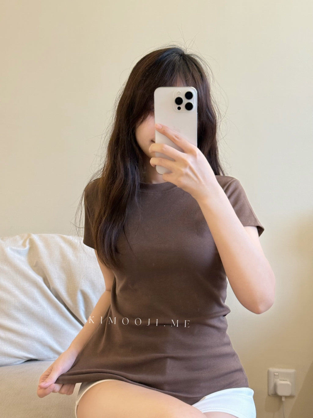 【T942】 SKIMS正肩修身显瘦素色圆领女Tee April