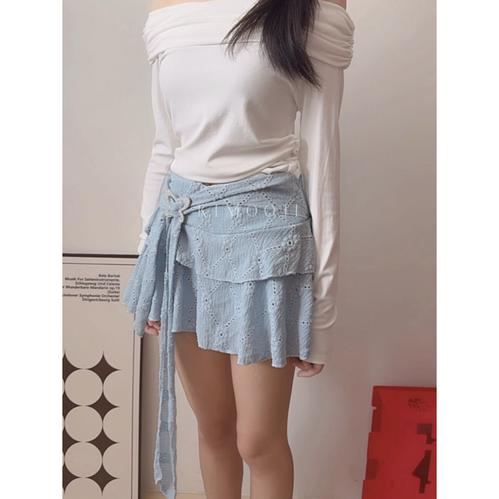 【T1074】仙女蝴蝶扣mini裙❤️NARADA