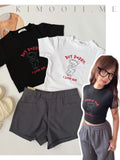 【T926】“BUT DADDY I LOVE HIM” Cute Teddy Crop Tee