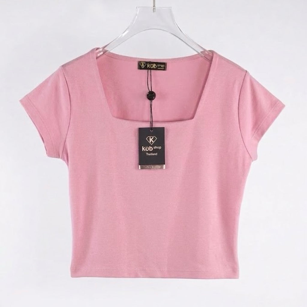 【T199】KOB Square Neck Basic Top Tee