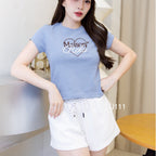 【T-1222】Maison Letters Tee 韩系刺绣圆领上衣 TG