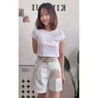 【T902】高品质牛仔布料休闲度假风短裤 送腰带！❤️