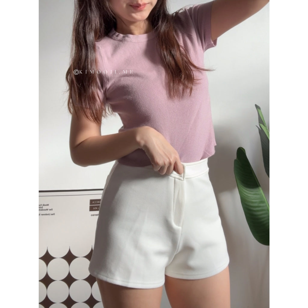 【T925】软针织～Basic Comfy Knitted Crop Top