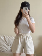 【T942】 SKIMS正肩修身显瘦素色圆领女Tee April