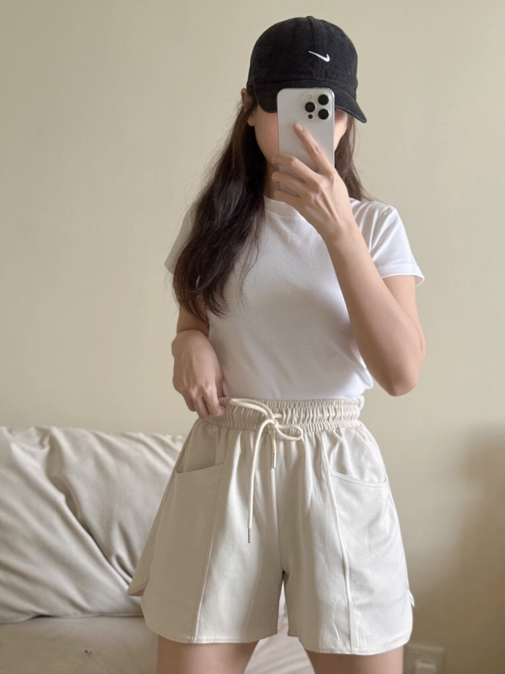【T942】 SKIMS正肩修身显瘦素色圆领女Tee April