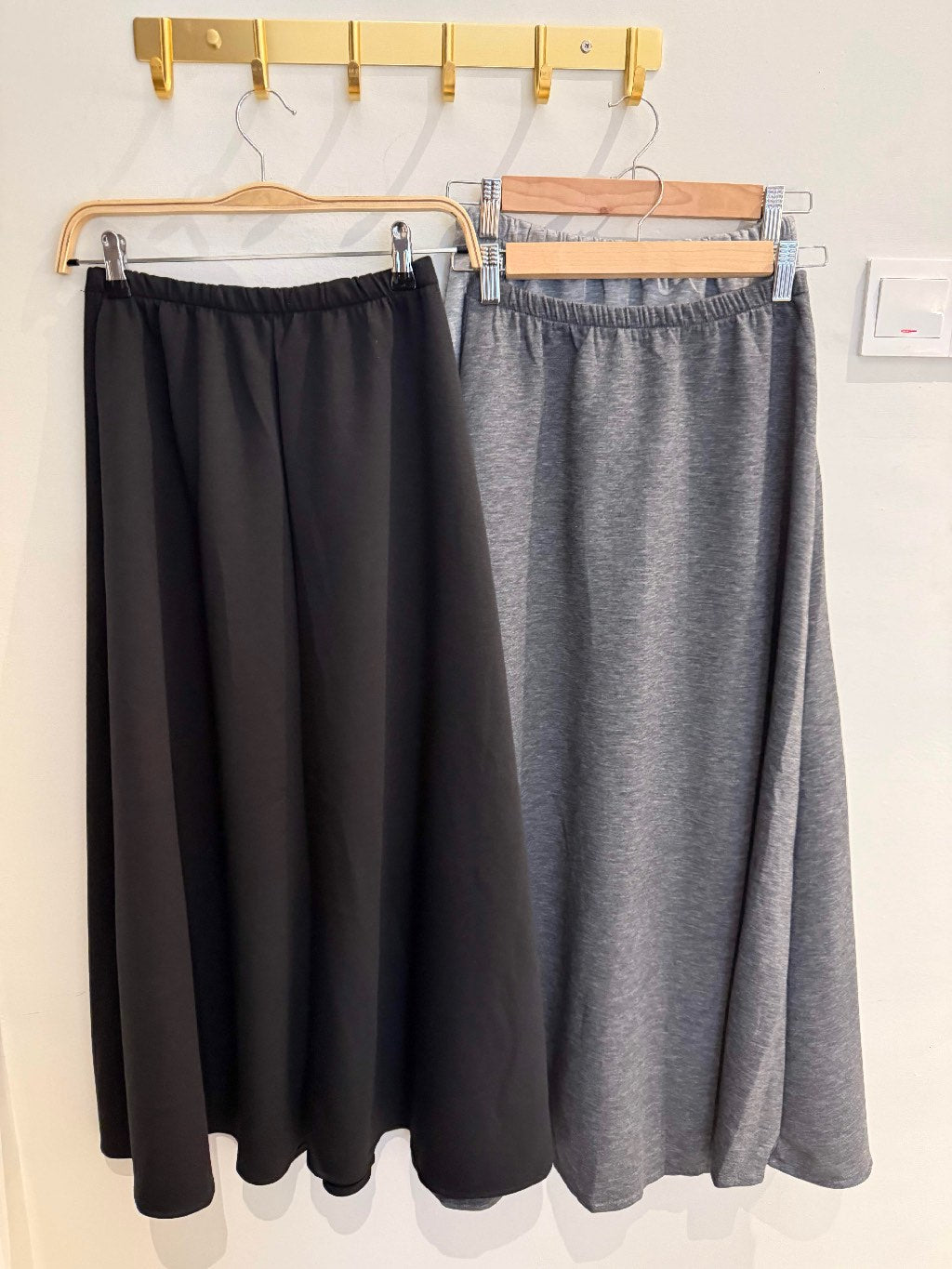 【T970】太空棉高腰长裙 | Elastic Waist Slim Flow Skirt