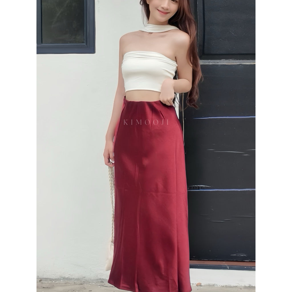 【T1019】百搭！莫代尔Choker Tube Top PINKO