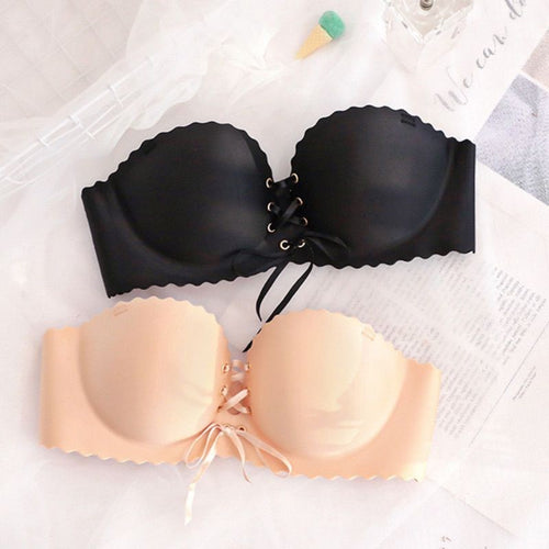 【B005】The Hidden PushUp AntiSlip Sticky Strapless Bra 无肩带聚拢内衣