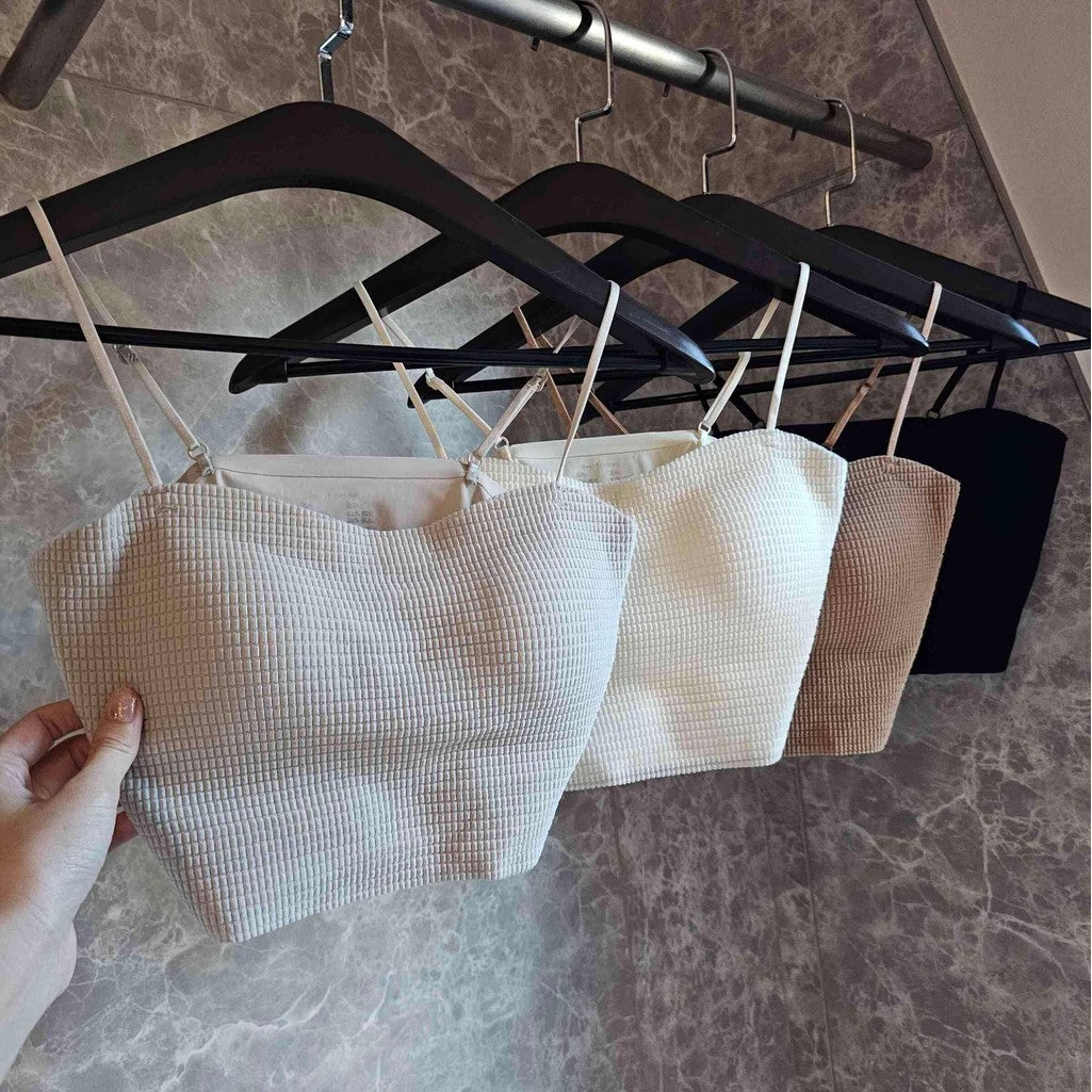 【BT035】Waffle Bra Top 自带胸垫平口背心