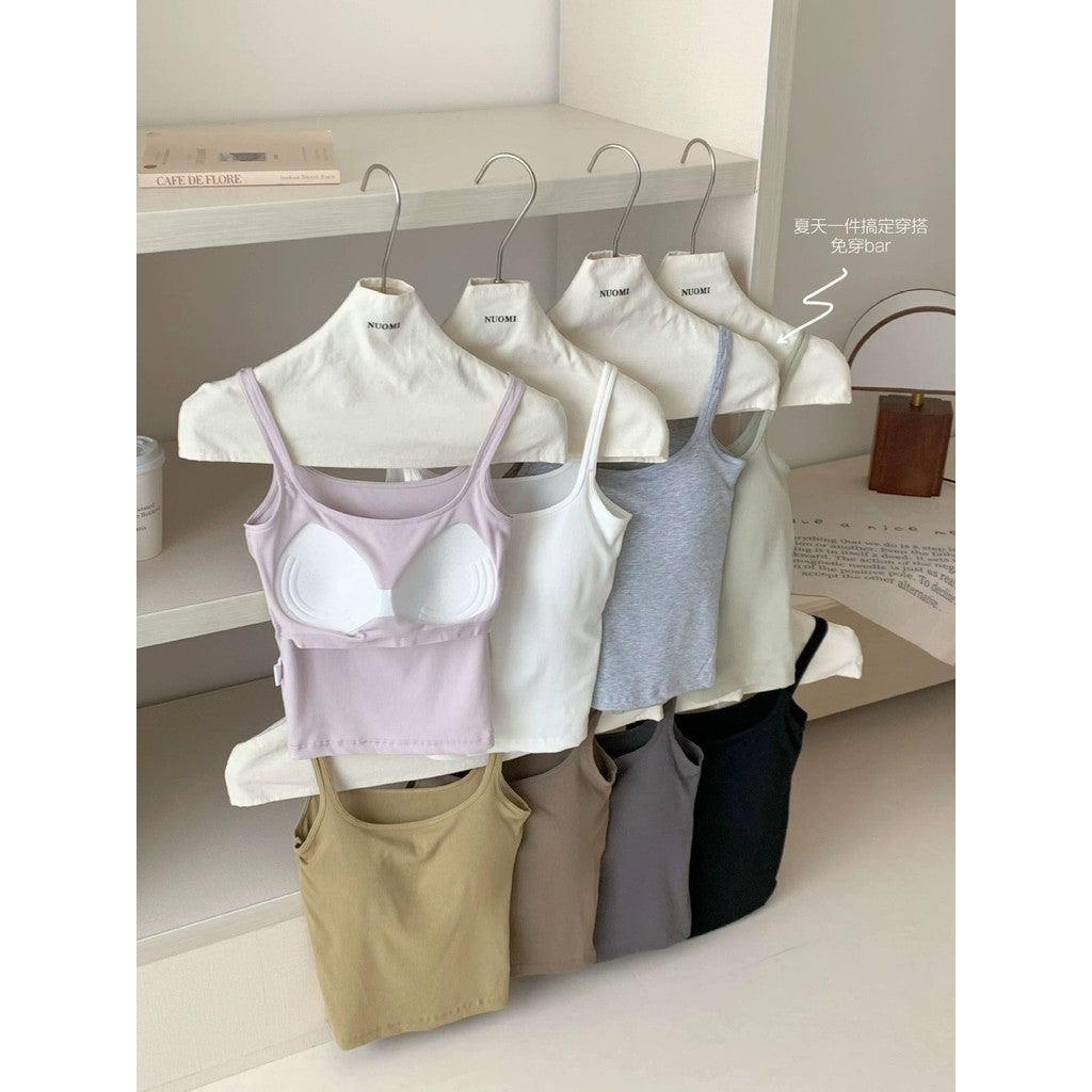 【BT045】多好评！Easy Match Basic Camisole-自带胸垫