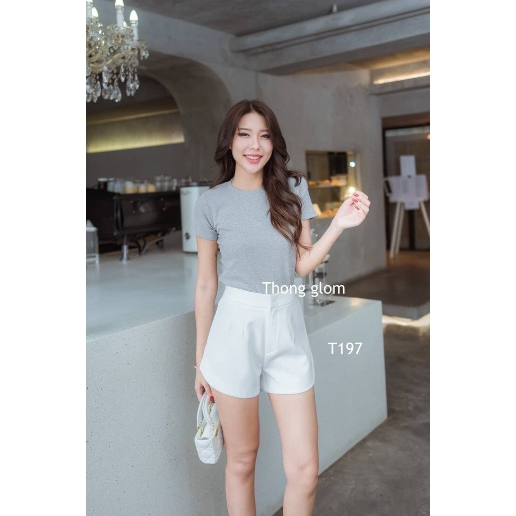 【T041】ThongGlom 基础百搭圆领女上衣
