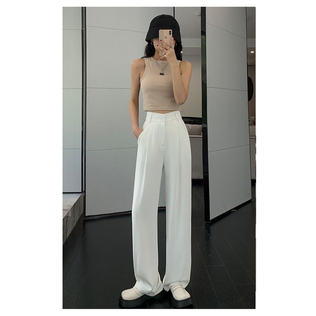 【T200】OL Quality Straight Wide Leg Pants 高级shusby Keltis