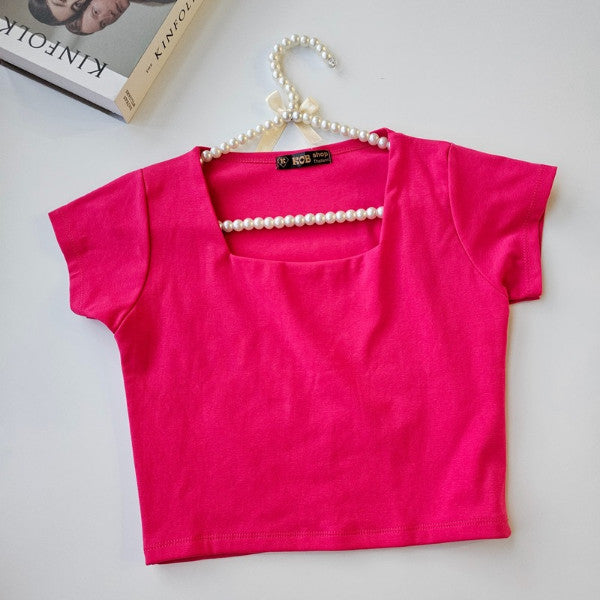 【T199】KOB Square Neck Basic Top Tee
