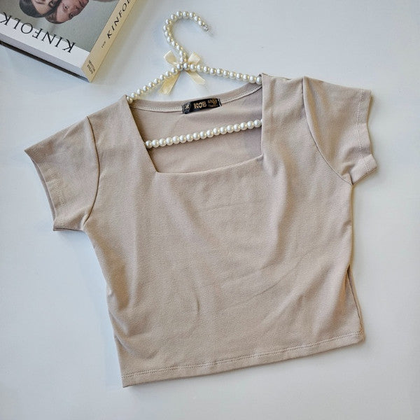 【T199】KOB Square Neck Basic Top Tee