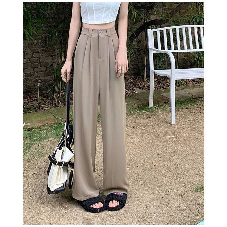 【T200】OL Quality Straight Wide Leg Pants 高级shusby Keltis