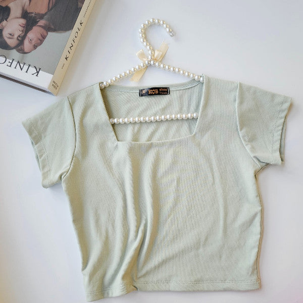 【T199】KOB Square Neck Basic Top Tee