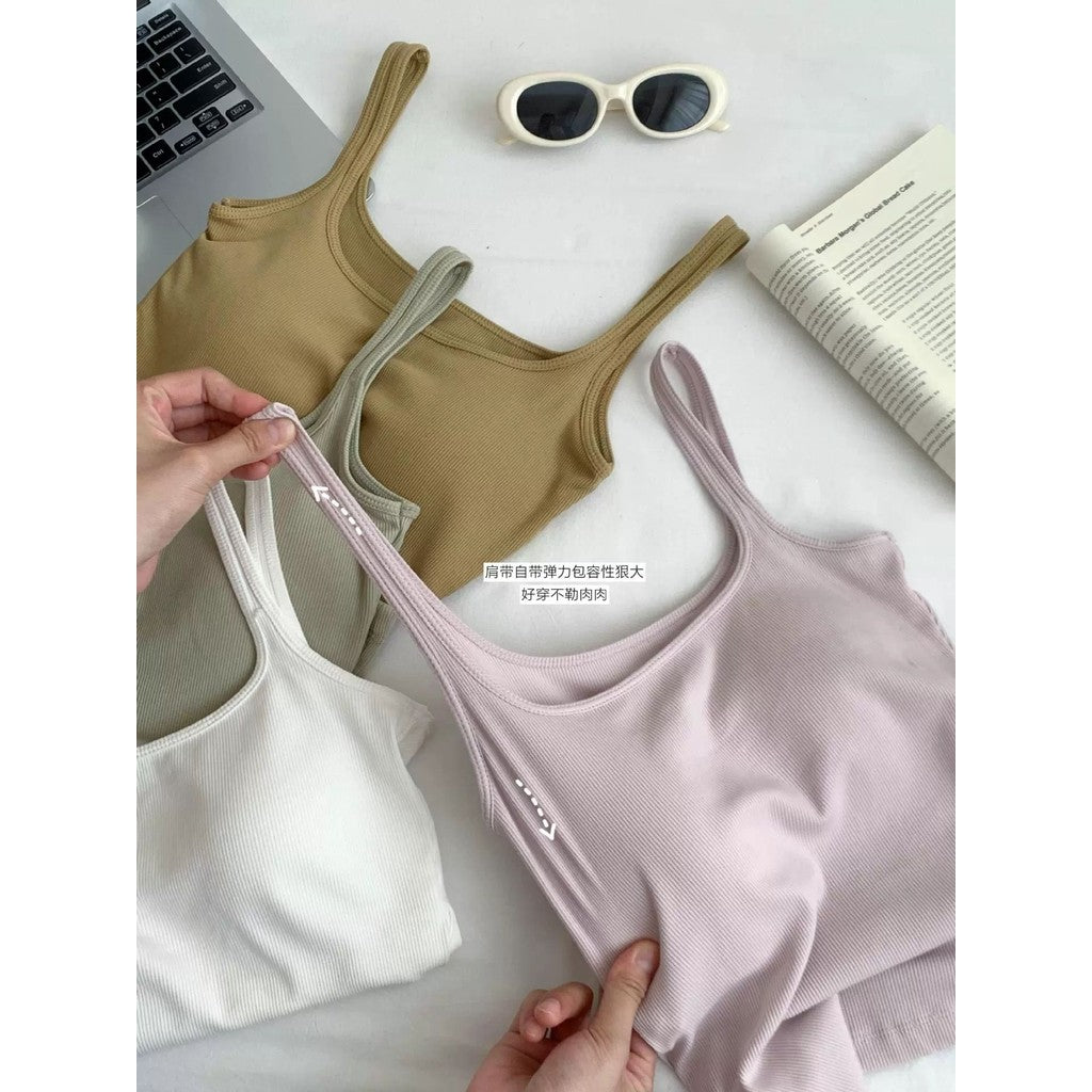 【BT045】多好评！Easy Match Basic Camisole-自带胸垫