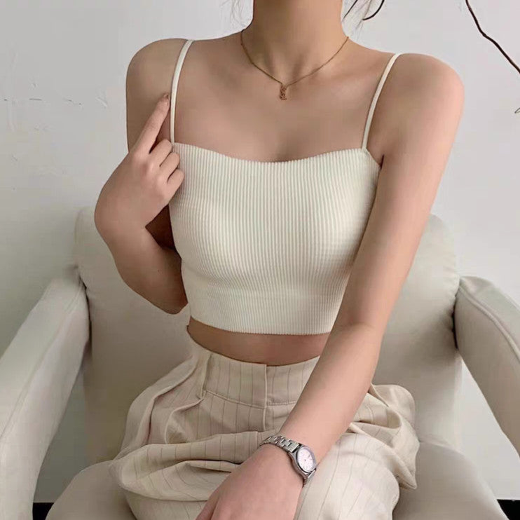 【BT035】Waffle Bra Top 自带胸垫平口背心