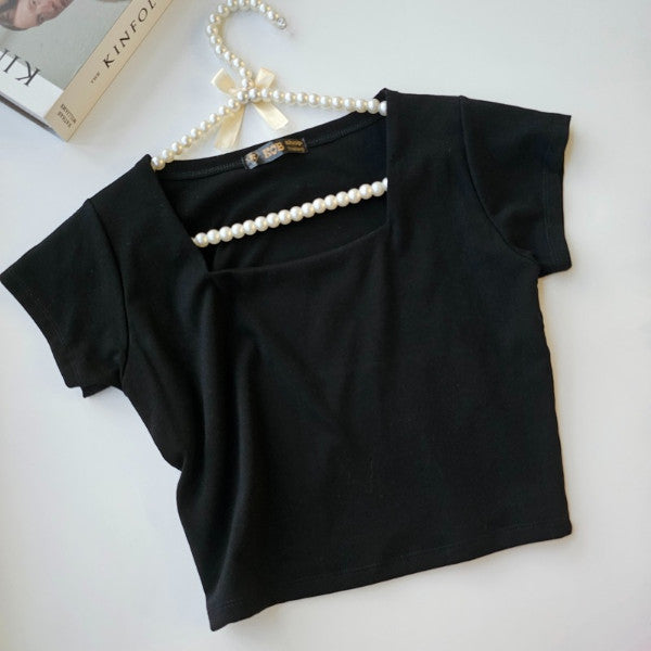 【T199】KOB Square Neck Basic Top Tee