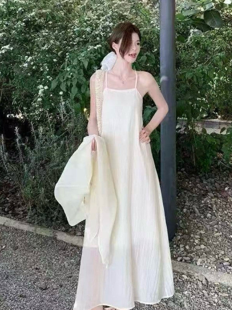 【T737】中式美女范 设计感不规则挂脖连衣裙