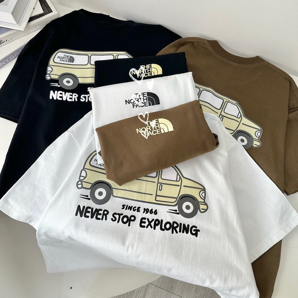 【T846】100% Cotton North Face 宽松纯棉T恤上衣