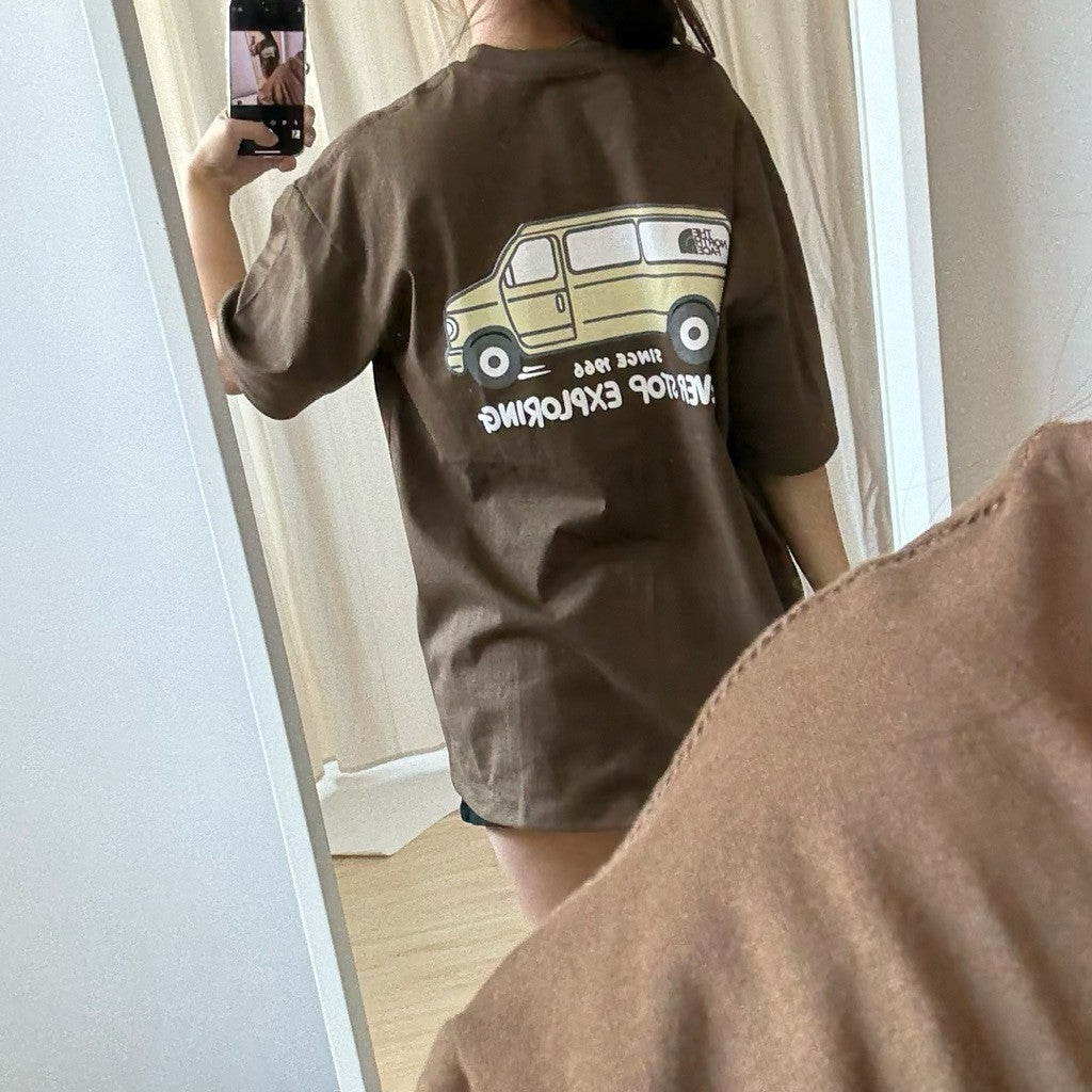 【T846】100% Cotton North Face 宽松纯棉T恤上衣
