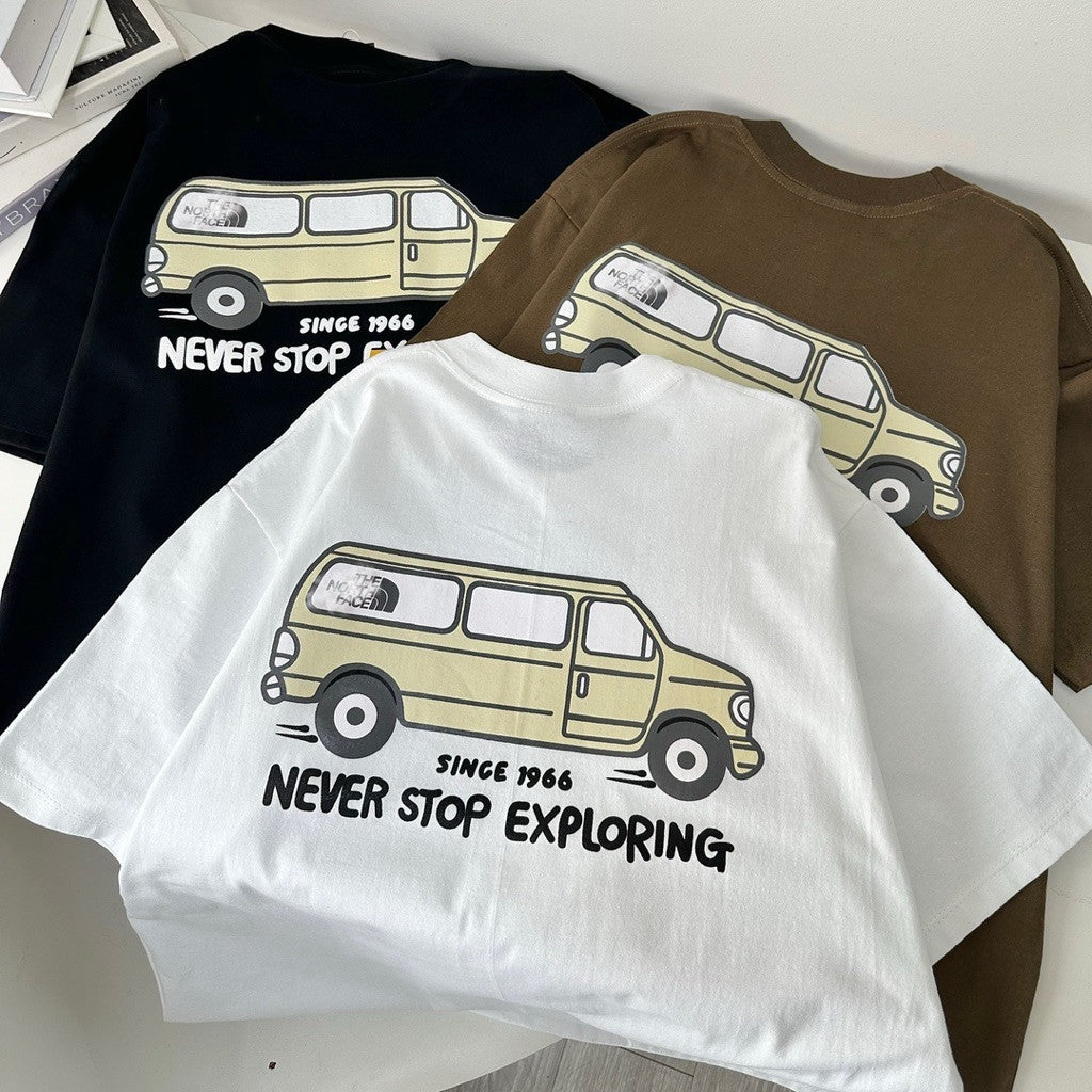 【T846】100% Cotton North Face 宽松纯棉T恤上衣
