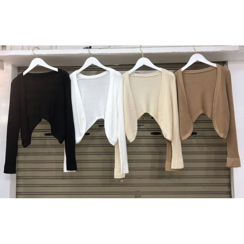 【T406】Korean Style Crop Outer Jacker 温柔针织外套遮肉显瘦外搭