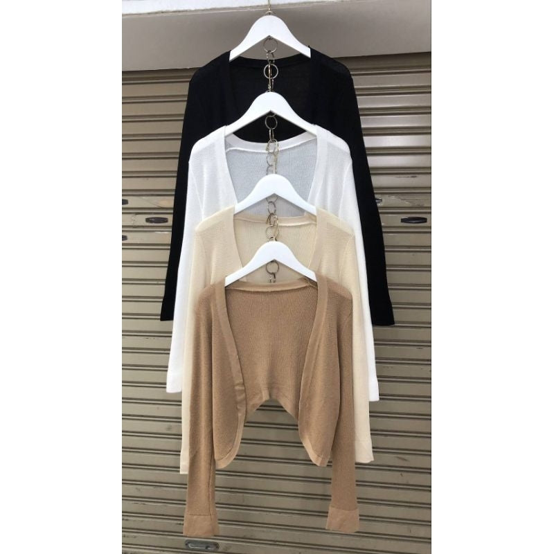 【T406】Korean Style Crop Outer Jacker 温柔针织外套遮肉显瘦外搭