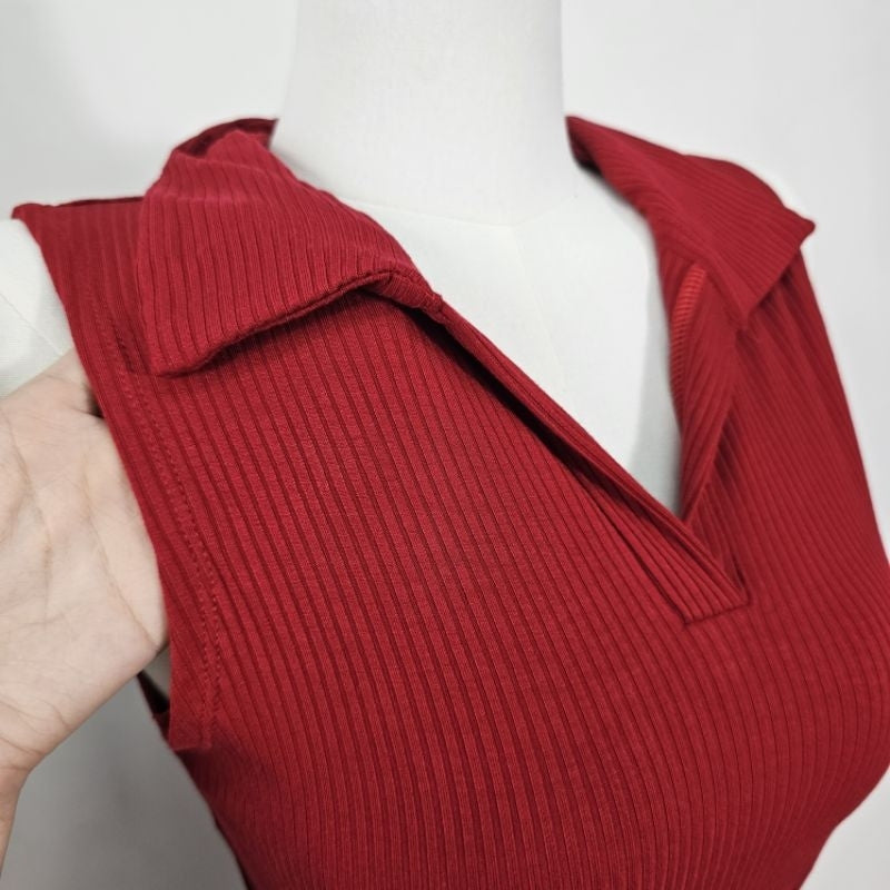 【T269】Casual Collar Singlet 简约螺纹软背心