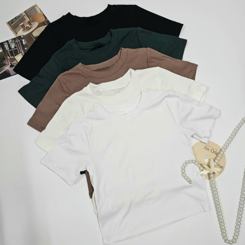 【T299】店主推荐✨显身材！贴身正肩Tee