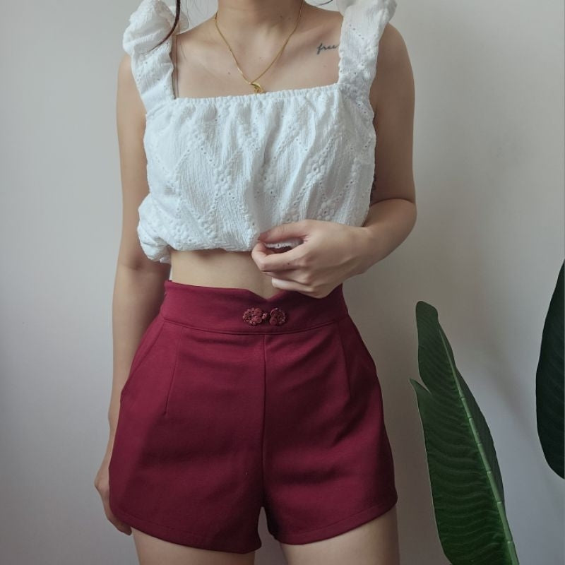 【T280】 中国结旗袍太空棉短裤 Cheongsam Style Short Pants