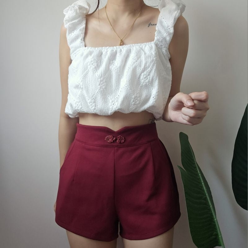 【T280】 中国结旗袍太空棉短裤 Cheongsam Style Short Pants