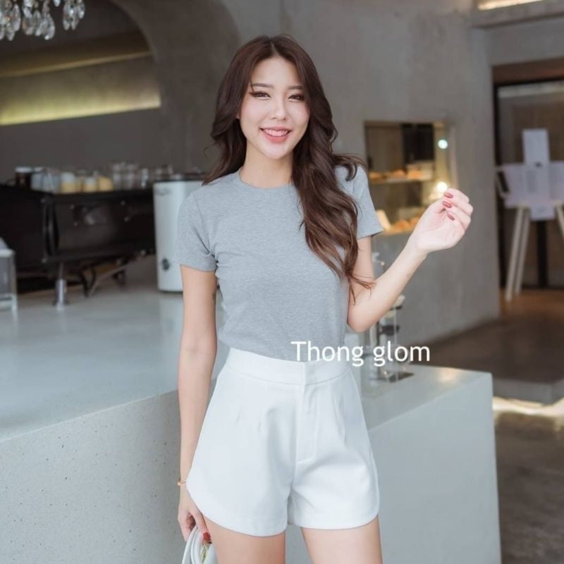 【T041】ThongGlom 基础百搭圆领女上衣