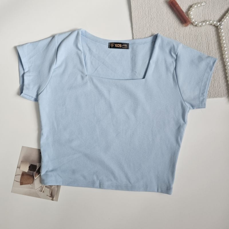 【T199】KOB Square Neck Basic Top Tee