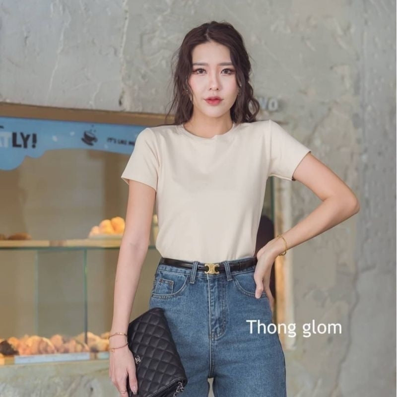 【T041】ThongGlom 基础百搭圆领女上衣