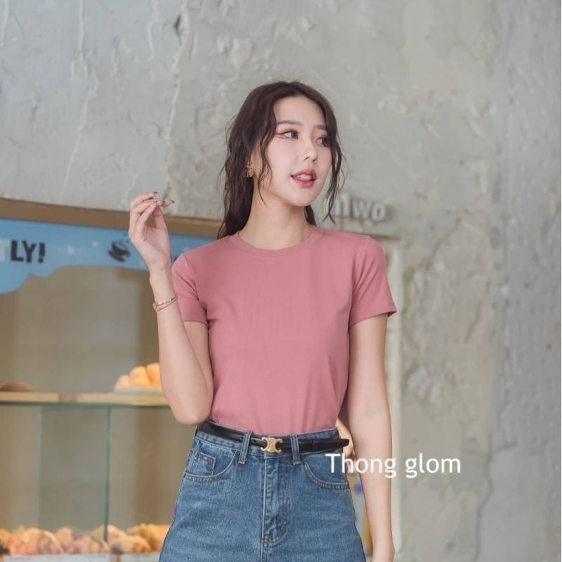 【T041】ThongGlom 基础百搭圆领女上衣